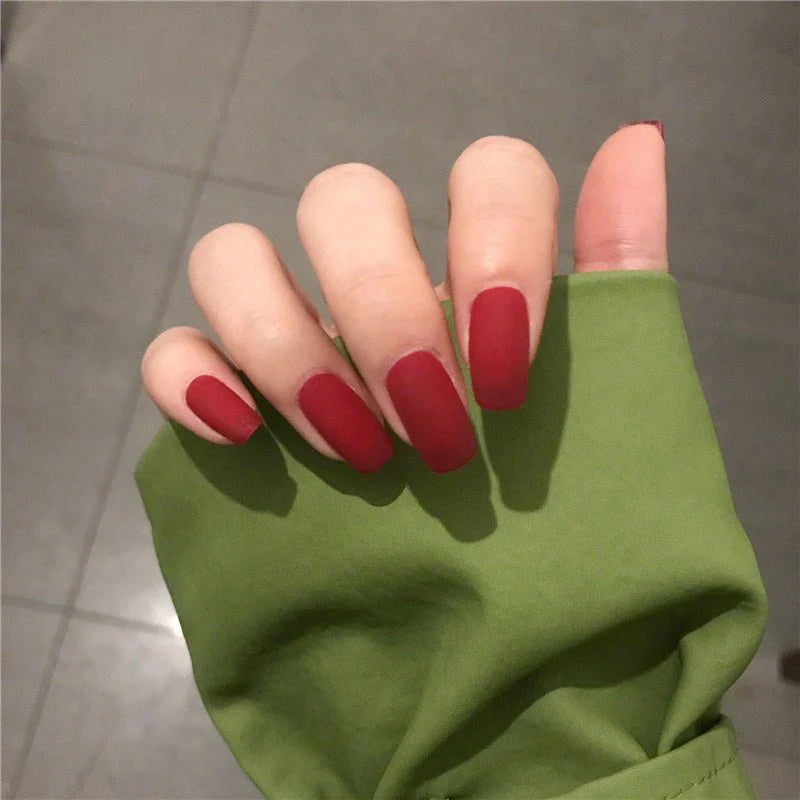 Finished Manicure with False Nails